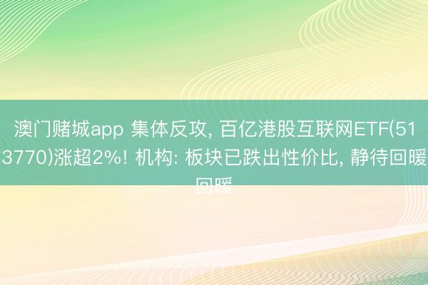 澳门赌城app 集体反攻， 百亿港股互联网ETF(513770)涨超2%! 机构: 板块已跌出性价比， 静待回暖
