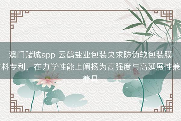 澳门赌城app 云鹤盐业包装央求防伪软包装膜材料专利，在力学性能上阐扬为高强度与高延展性兼具