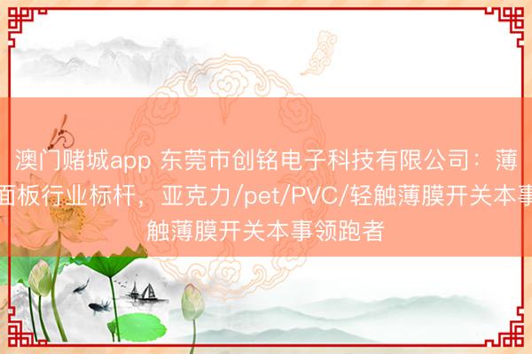 澳门赌城app 东莞市创铭电子科技有限公司：薄膜开关面板行业标杆，亚克力/pet/PVC/轻触薄膜开关本事领跑者